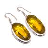 Citrine Gemstone Handmade 925 Sterling Silver Jewelry Earring 1.97" KJ-1524