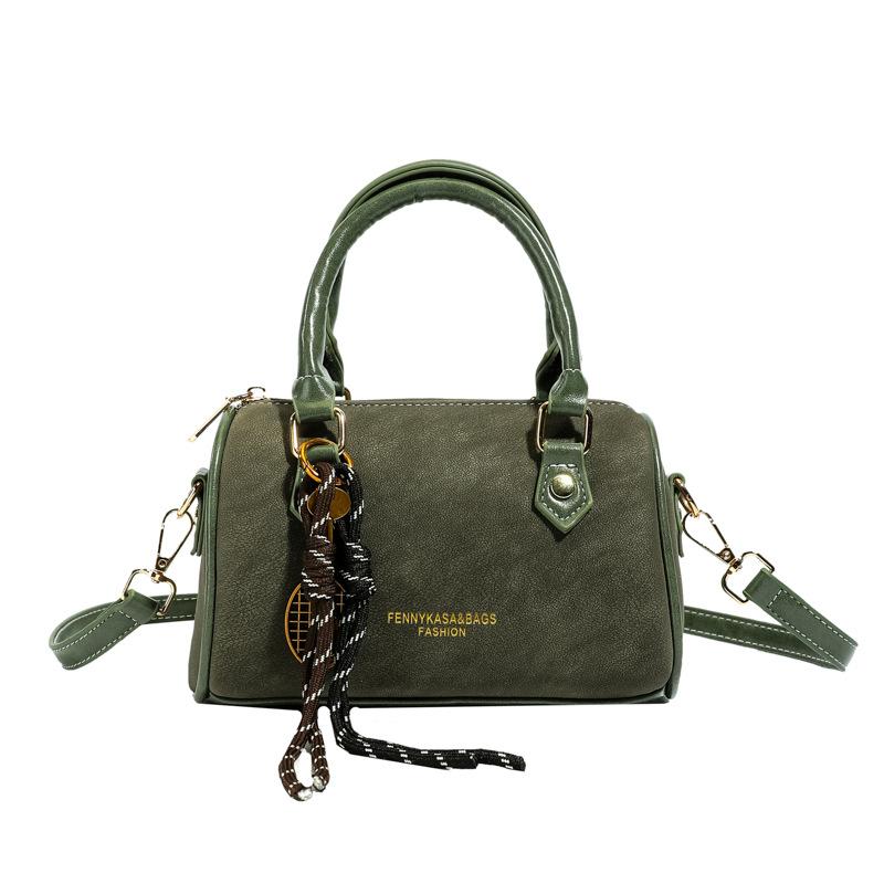 Hand-held Cylindrical Bag with High-quality Texture, Boston-style Bag, Fashionable Single-shoulder Crossbody Bag