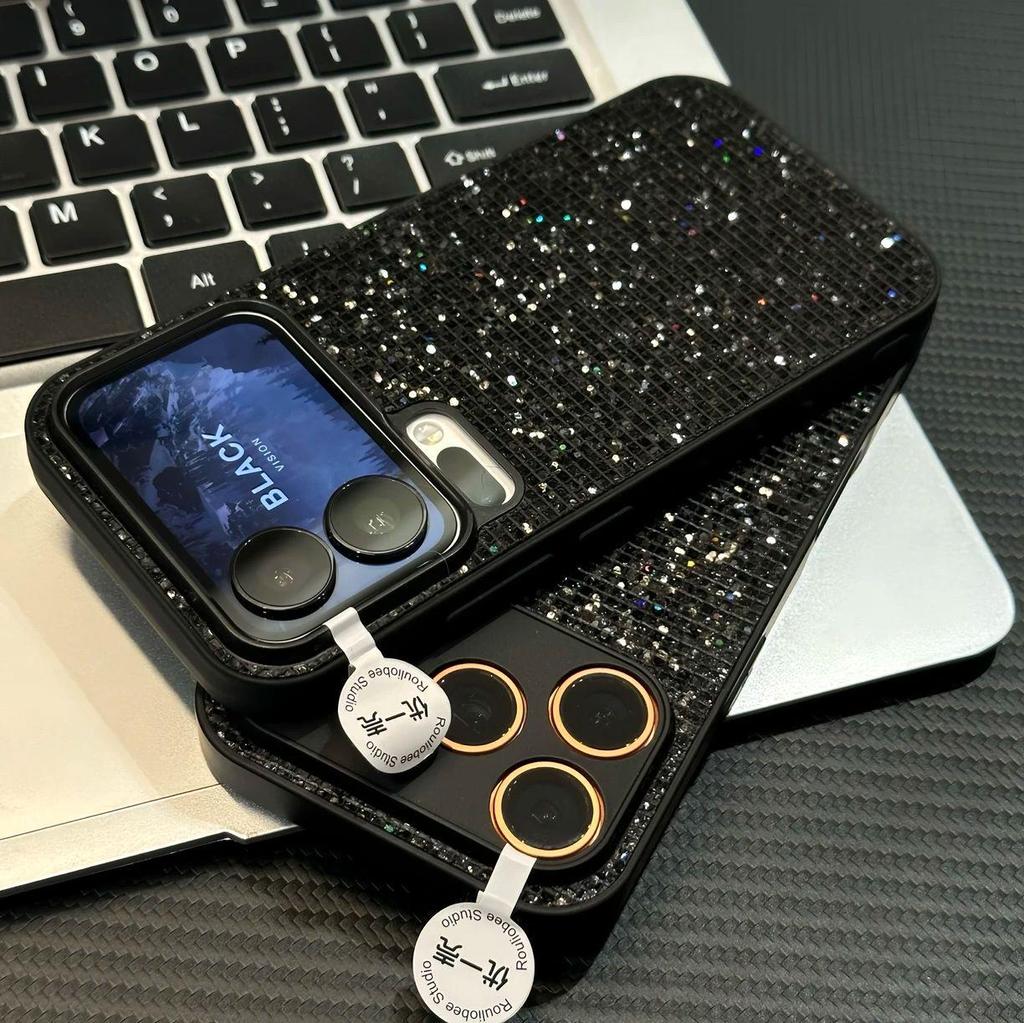 Flash Diamond Electroplated Mirror Case for Apple iPhone 17 Pro Max/16/15 - High-End Anti-Drop Protection Cover