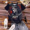 Summer Round Neck 3D Skull Print Top Fashionable Casual Short Sleeved Women's T-shirts