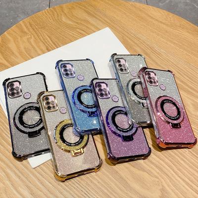 G10 G20 G30 Glitzer Handyhülle Für Motorola Moto G10 G20 G30 G84 G54 G82 5G G52 G71S Weiche Beschichtung Stoßfest Halter Ring Abdeckung