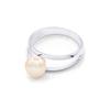 Ring - Pearls & Colors - Freshwater Cultured Pearl 8-9 Mm Button - Pink Pearl - 925 Sterling Silver - AAA+ Quality - Woman