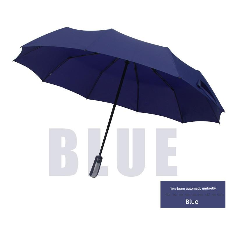 Ten-Bone 70% Off Fully Automatic Folding Umbrella for Men and Women, Business Black-Coated Sunshade Umbrella, Dual-Use for Sun and Rain, Promotional