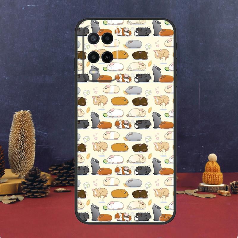 Cute Cartoon Guinea Pig Case For Oppo A94 A74 A54 A15 A17 A57 A6 A5 Pro A16 A76 A96 A40 A60 A80 A18 A38 A58 A78 A98
