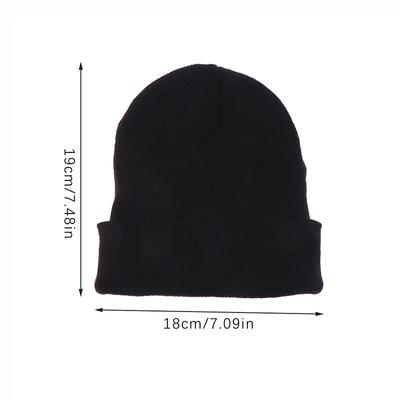 Schwarzer Pullover Wollstrickwolle Hip Hop Mütze Schneemütze Topi Benie mit Buchstaben