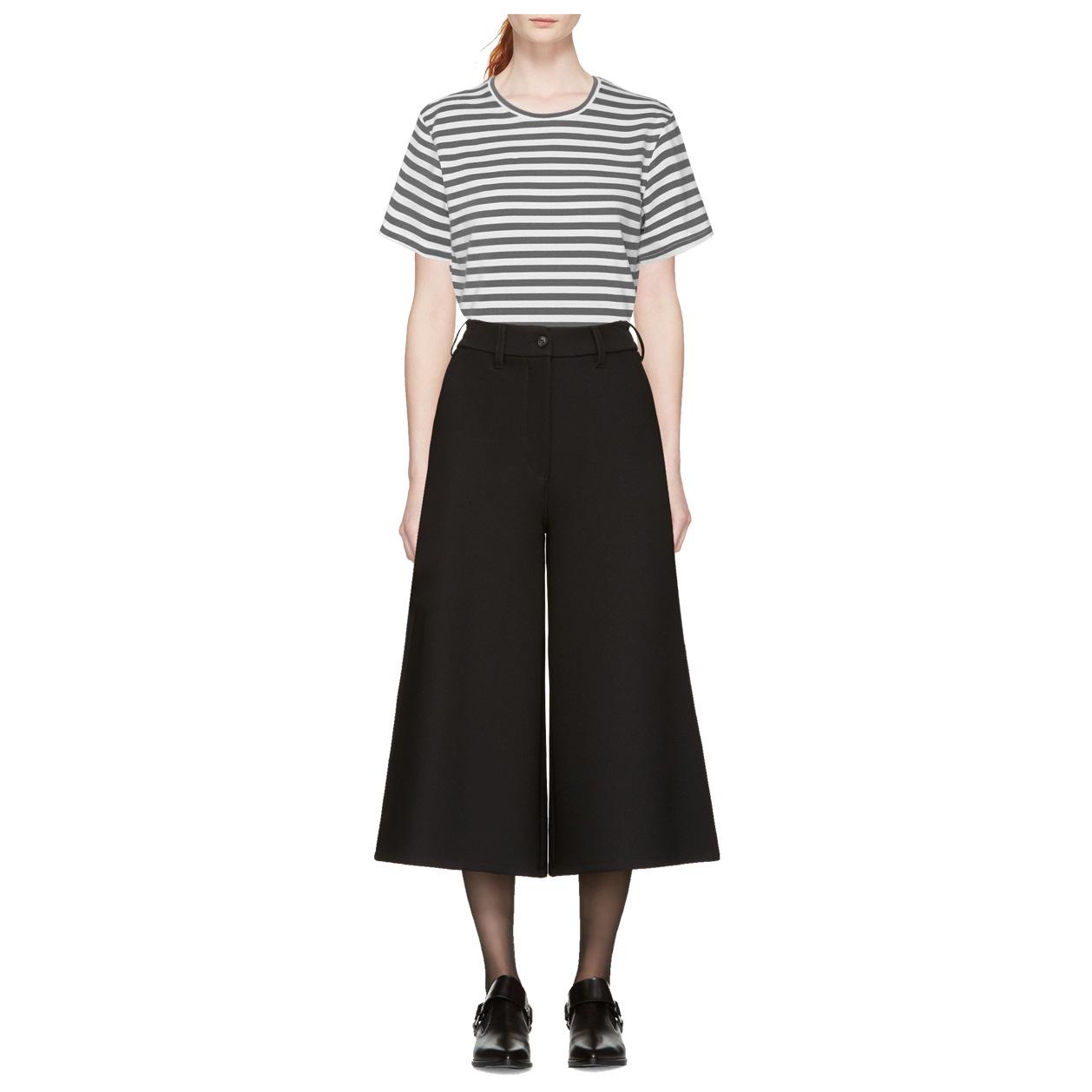 

Spring/Summer French Minimalist Striped Cotton Knit Short Sleeve Women s T-shirt M