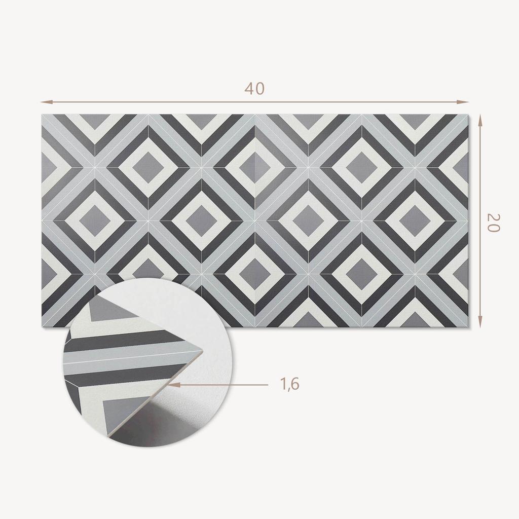 Komplet Kafelków Pcv Z Dekorem Do Kuchni Lub Łazienki Geometryczny Wzór Rombów 10X40X20 Cm