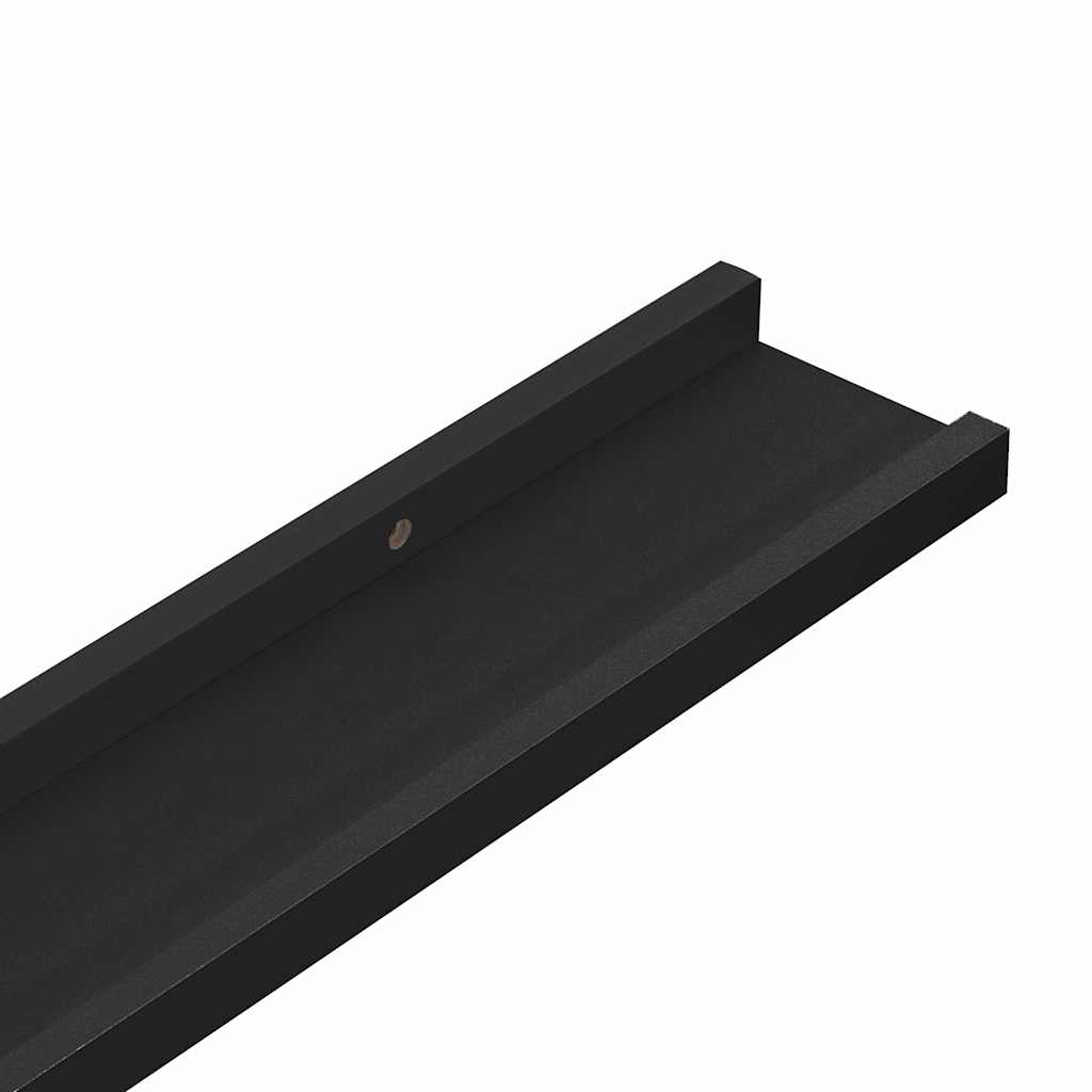 Picture Ledges 2 pcs Black 80 x 9 x 3 cm MDF