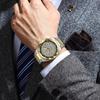 Zegarki Męskie Stal Nierdzewna Wodoodporny Luminescencyjny Zegarek Męski Data Tydzień Klasyczny Modny Zegarek Kwarcowy