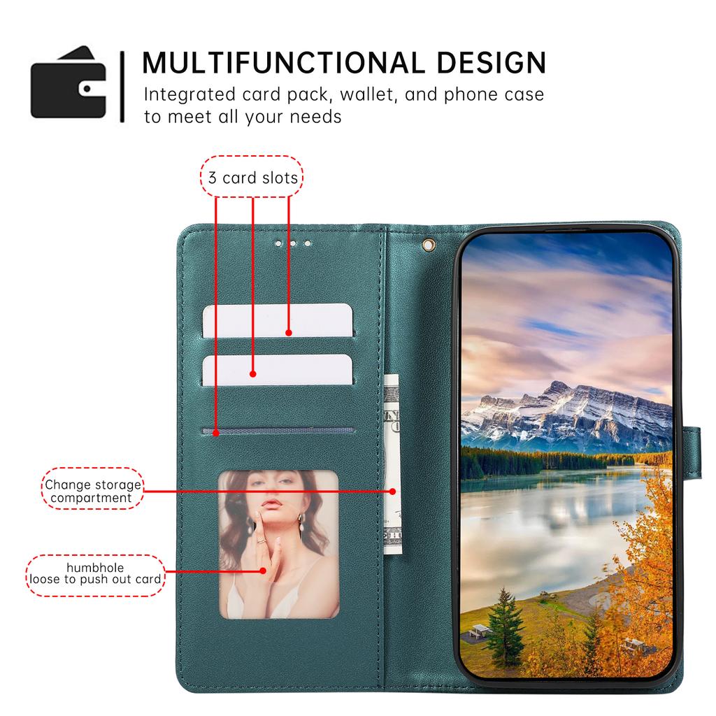 For Samsung Galaxy S25/S24 Case 3D Rhombus Grid Imprinted Wallet Leather Phone Cover with Lanyard