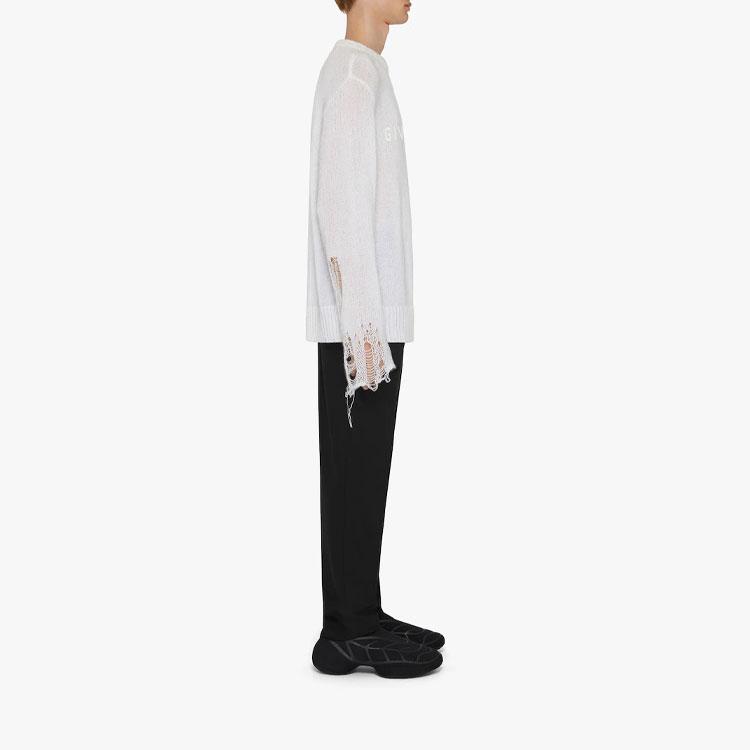 Givenchy Maglioni da uomo Girocollo Bianco Vestibilità dritta moderata BM90LN4YD1-100