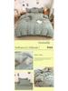 Muji-Inspired Plaid Water-Washed Cotton Duvet Cover Set - Minimalist Brushed Four-Piece Bedding Set