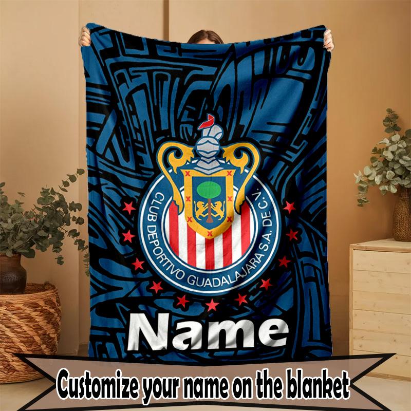 Custom Name Personalized Club Deportivo Guadalajara Print Blanket, Home Decor, Bedroom, Sofa, Camping, Couch, Gifts for Birthday ChristmasEnthusiasts