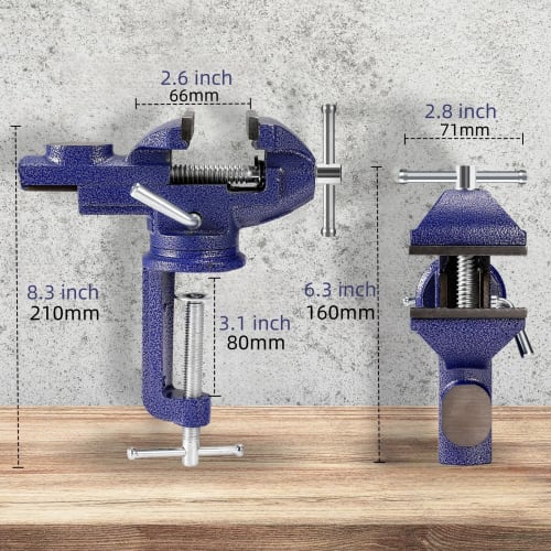 Table Vise, Tabletop Vise, Jaw Width Approx. 70 Mm, Maximum Opening Approx. 60 Mm, 360 Rotation, Strong Adhesion, Workbench, Tabletop, Clamping Tool