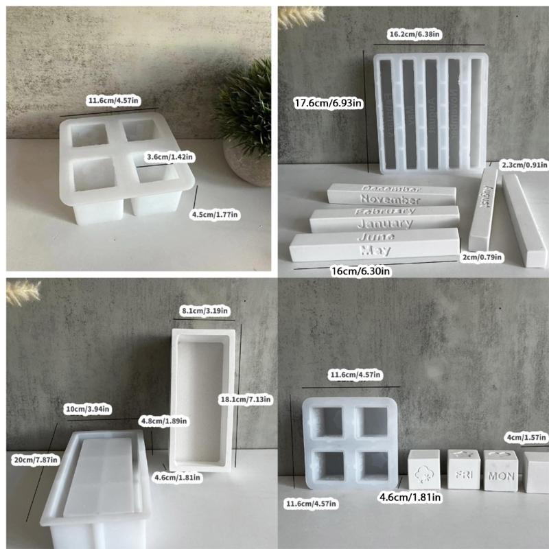 Practical Sturdy Silicone Craft Molds Home Accessory for Calendar Candle Holders Easy Release Daily Decoration
