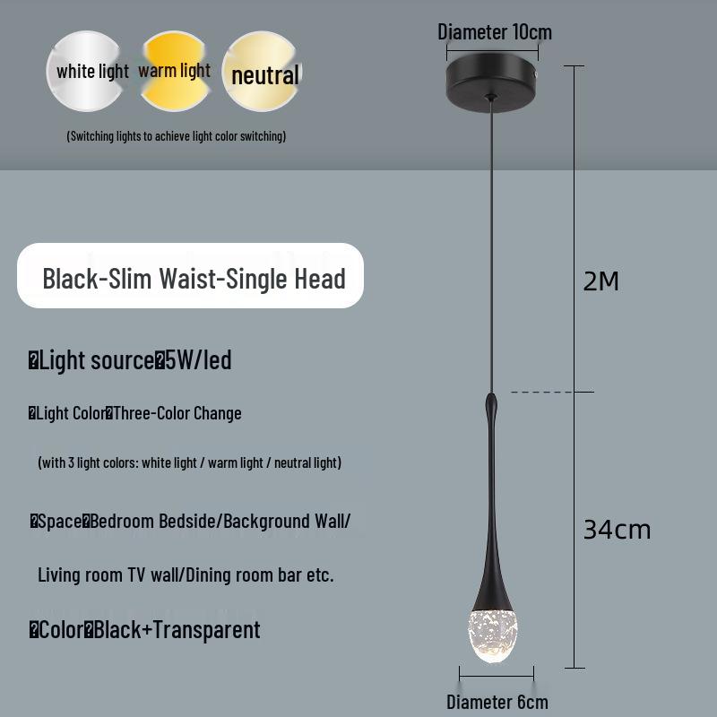 Luxury Crystal Pendant Light: Elegant Bedside or Background Illumination