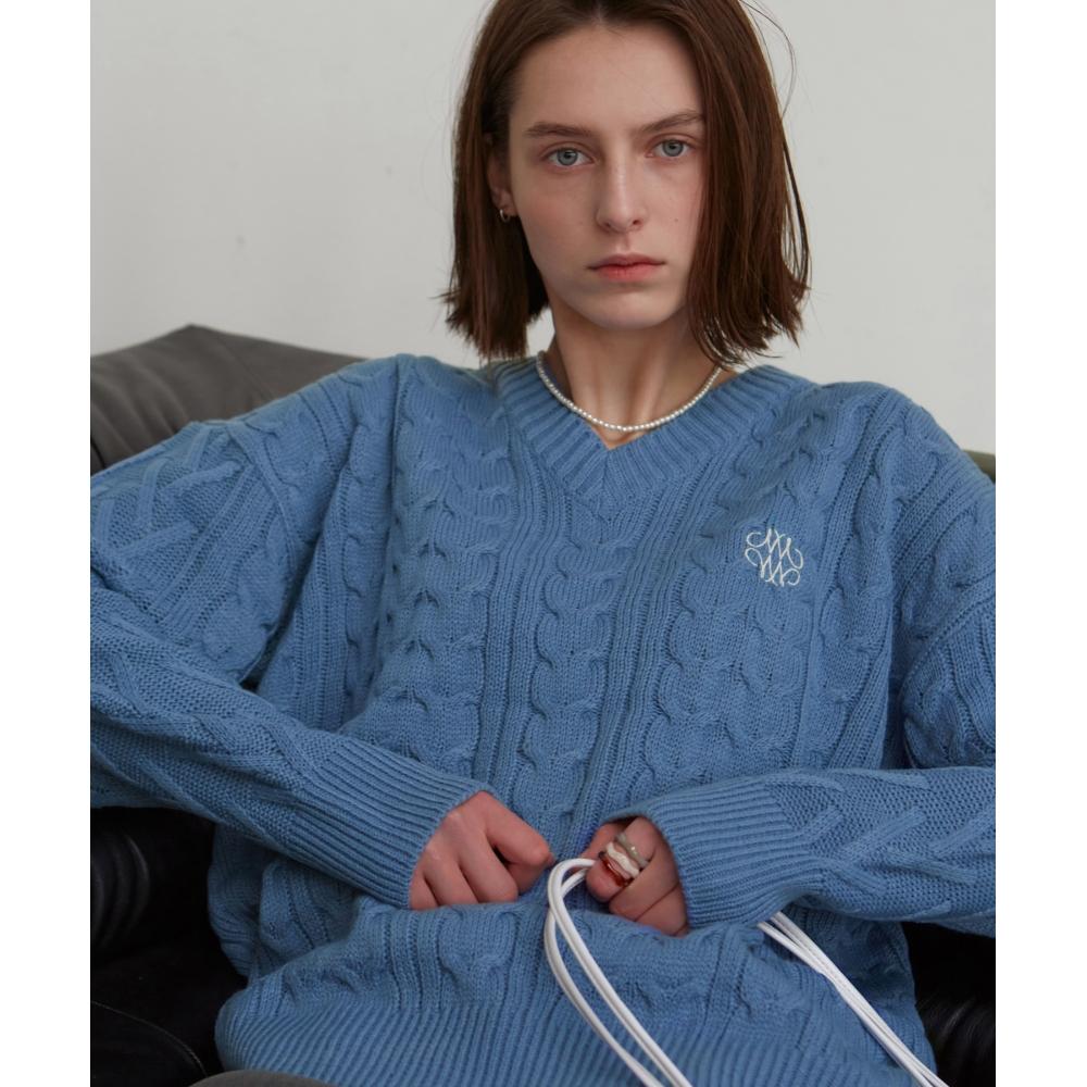 

NICK&NICOLE БОЛЬШОЙ ТРИКОТАЖ С V-ОБРАЗНЫМ ВЫРЕЗОМ_ГОЛУБОЙ