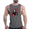 Sommer Herren Fitness Outdoor Sport Rundhalsweste Totenkopfmuster 2D Gedruckt Jugend Trend Atmungsaktives Ärmelloses Shirt