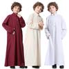 Muslim Kids Boys Saudská Arabská Thobe Robe Top Kalhoty Kaftan Arab islámské oblečení