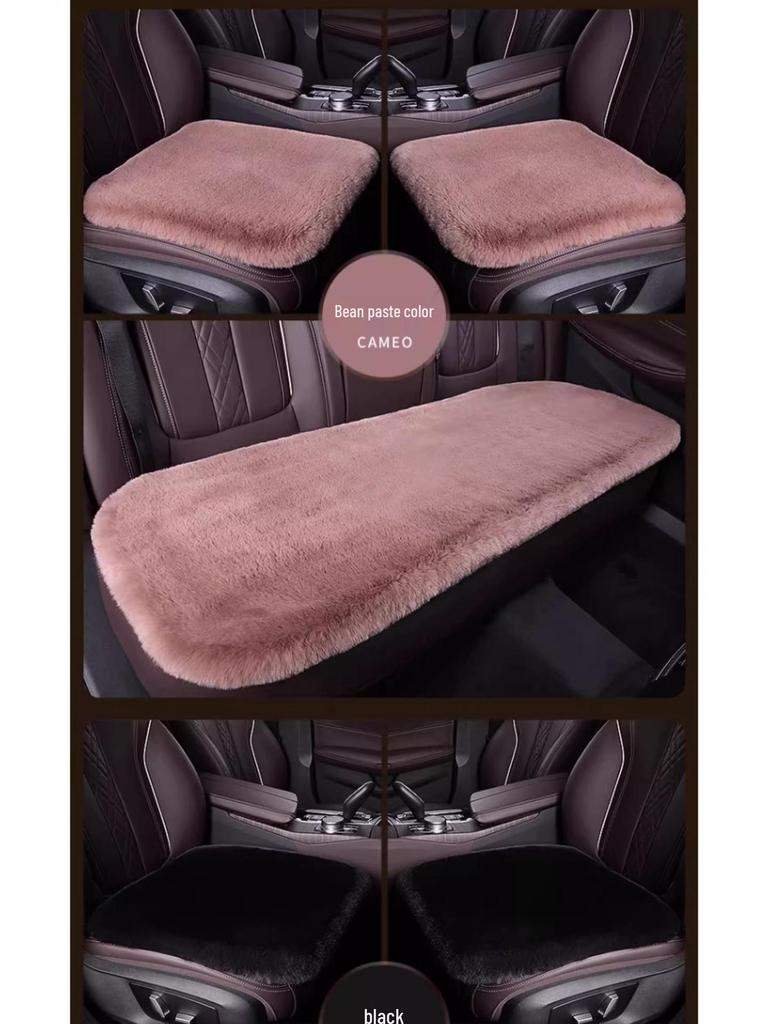 Plush Car Seat Cushion - Thickened, Warm, Universal for All Seasons, 3-Piece Set