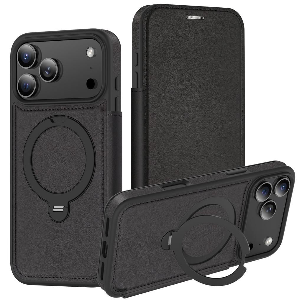 Wireless Charging Flip Phone Case For iPhone 18 17 16 15 14 13 12 Pro Max For Magsafe Leather Case Cards Slots Kickstand Cover