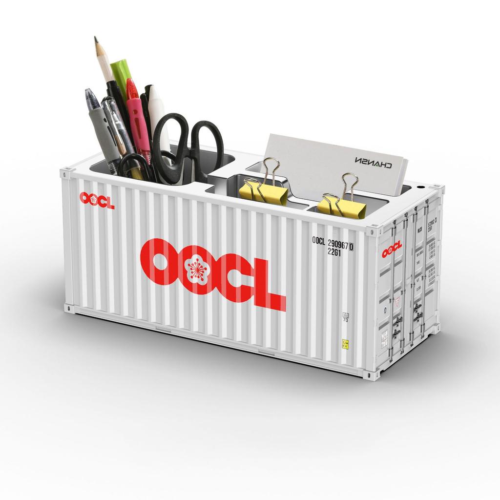 Simulated Ocean Freight Container Model Pen Holder Storage Box New Plastic Storage Box Desktop Storage Rack