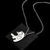 Cute Than Heart Cat Necklace Creative Cartoon Students Titanium Steel Pendant Niche Couple Necklace Pendant Does Not Lose Color