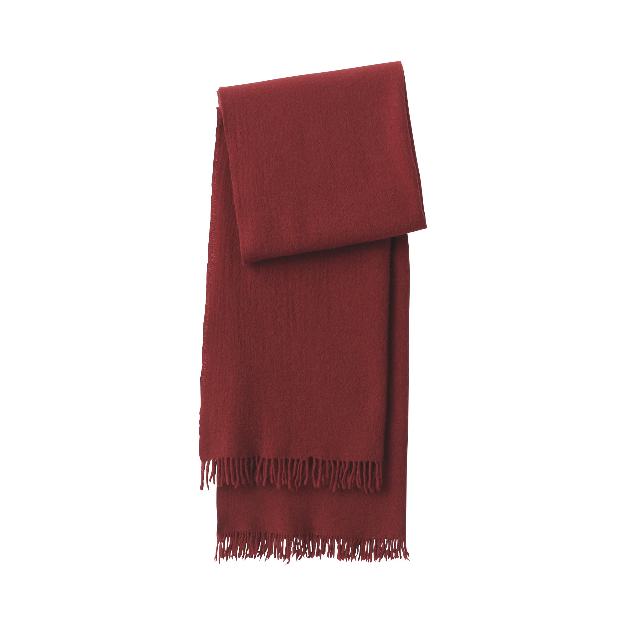 MUJI Пушистый шерстяной большой шарф Унисекс 60 x 200 см (тонкий), Взрослый, DDC10A5A, Красный,