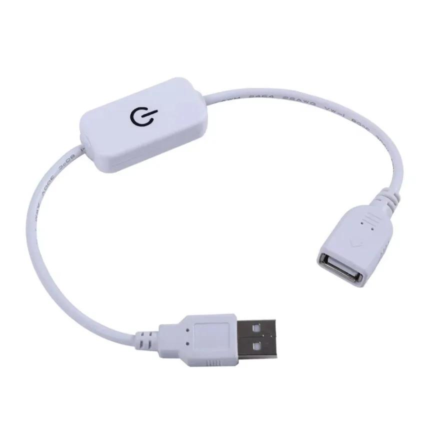 6 Types DC 5V LED Knob Dimmer Switch USB Female To Male Extension Cord with Rotary ON OFF Controller White Black Strips Lights