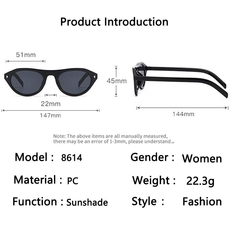 Xiaomi Women Vintage Oval Sunglasses UV400 Protection Fashion Outdoor Shade Eyewear Retro Black Frame Sun Glasses For Ladies