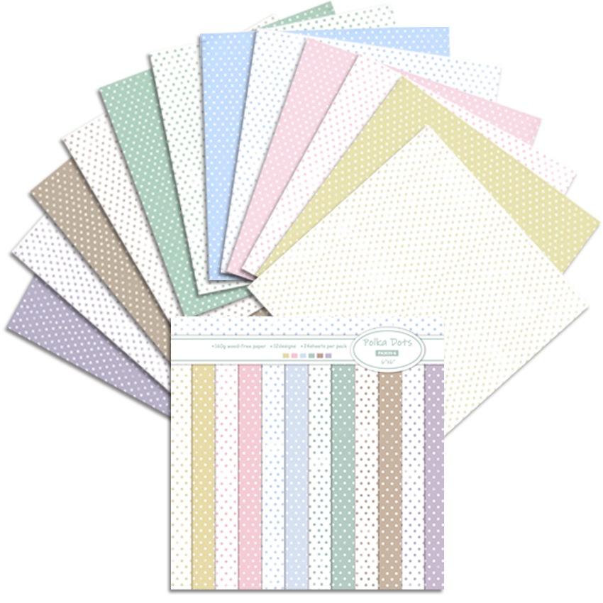 

5 Styles 24 Sheets DIY Photo Album Scrapbook Junk Journal Account Card Background Paper 6 Inch Simple Lines Dots Theme