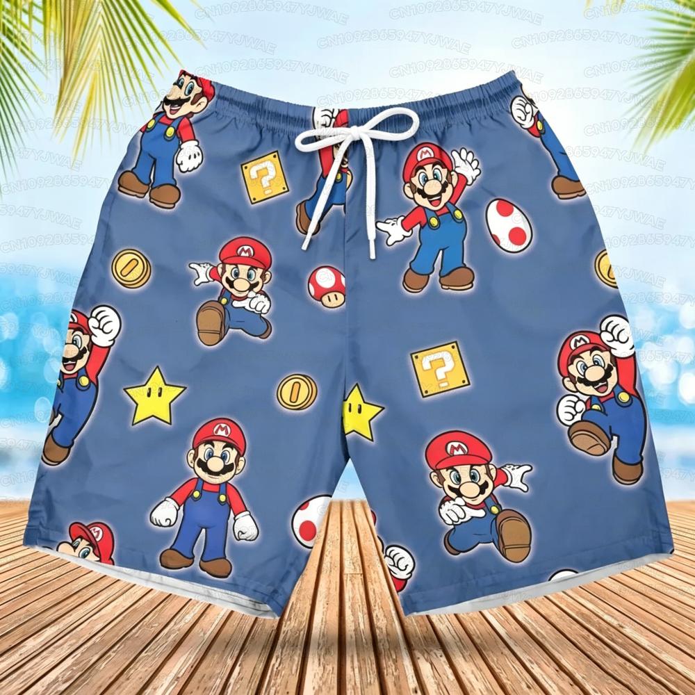 Summer Men's Women's Quick-Drying Beach Shorts Luigi Yoshi Printed Shorts for Beach Swimming Pools Gyms and Outdoor Sport