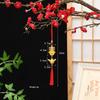 Chinese Lucky Fu Gold Ingot Hanging Ornaments Handwoven Tassel Auspicious Decor for Home New Year Celebration Gift
