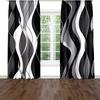 2pcs Black and White Wave Patterned Curtains   Design for Living Room Bedroom Modern Home Window Decoration   Rod Pocket Curtains