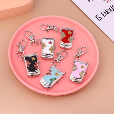 1 Pezzo Retro Carino Ciondolo Zaino Portachiavi Telefono a Conchiglia Orologio da Appendere Orologio Regalo Creativo
