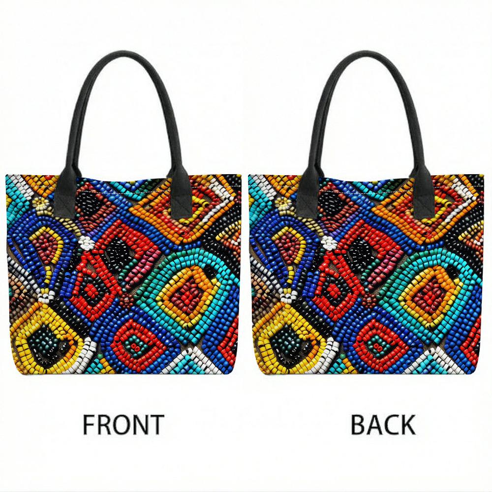  Bohemian Beaded Tote Handbag Colorful Casual Travel Shoulder Bag for Ladies