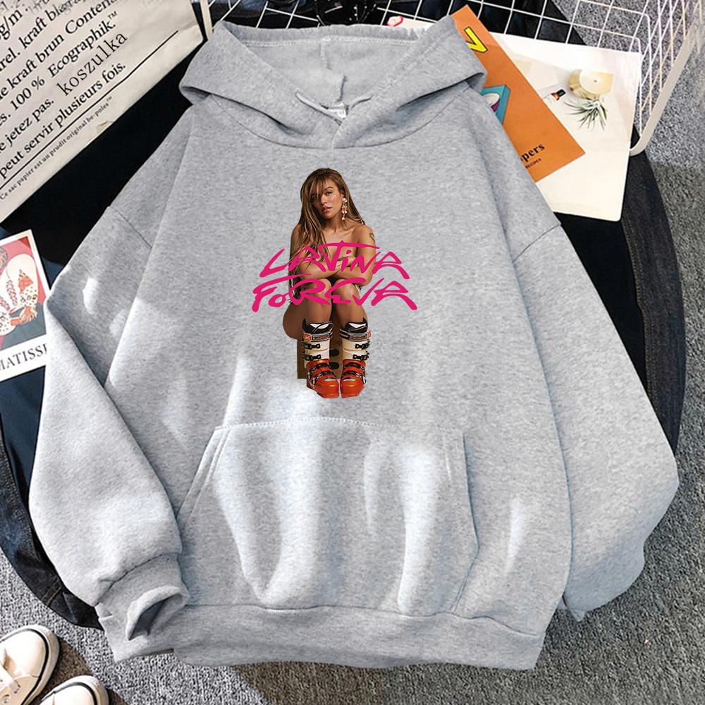 Karol G LATINA FOREVA Hoodie 2025 New Song Retro Women/men Hoodies Funny Autumn Winter Clothes Aesthetic Sweatshirt Vintage