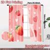 Set Of 2 Flat Printing Curtains Without Rod Strawberry Love Chic Creative Polyester Holiday Perfect Curtain Made