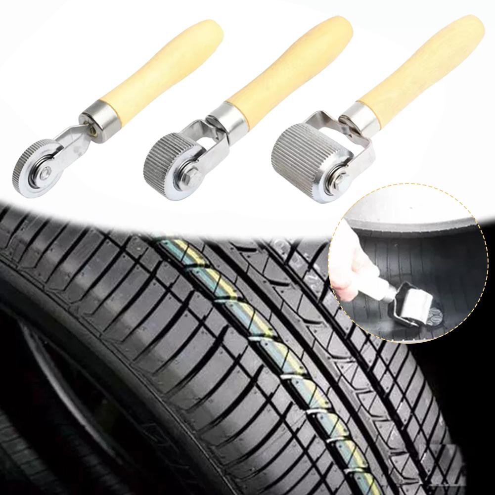 Car Tire Repair Kit Roller Auto Patch Roller Motorcycle Wheel Repair with Wooden Handle Tire Repairing Tool for Cars Access R7W9