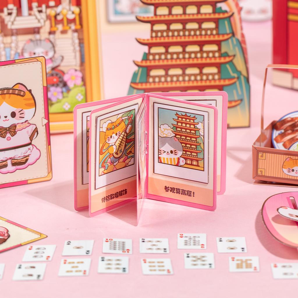 Fanfan Cat Travel Quiet Book Series Flat Sheet Sticker Set Sticker for Office Stationery Stickers Desktop Diary Decoration Book