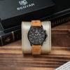 BENYAR Chronograph Watch with Leather and Brown or Perfect for Business or Formal Men's Multi-Calendar Strap, Water-Resistant Scratch-Resistant,