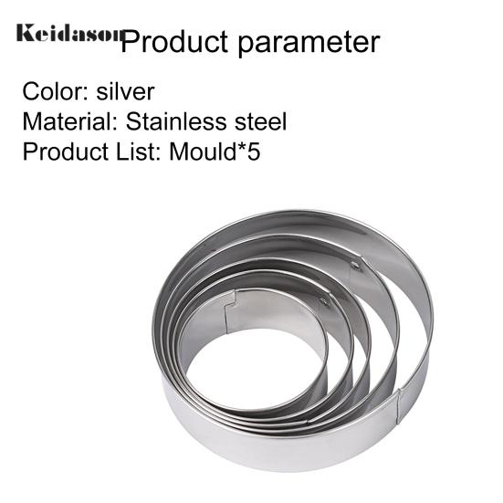 Puntos Kuchnia Wielofunkcyjna ze stali nierdzewnej 5 sztuk / zestaw Okrągła forma do ciastek Akcesoria do wykrawania ciastek