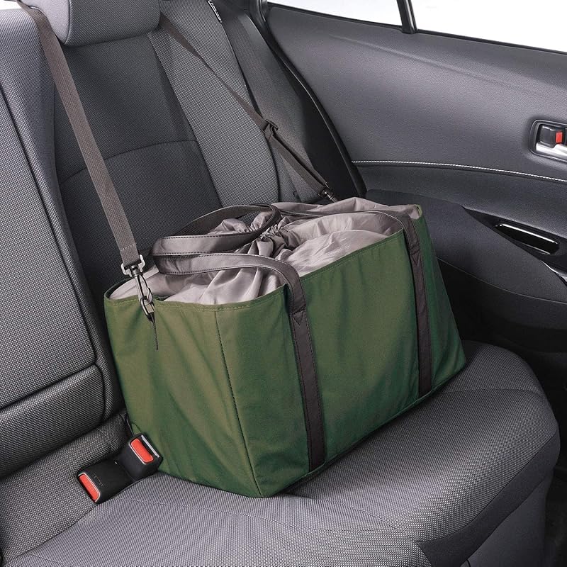 CARMATE Shopping Basket-Sized Heat and Cold Insulation Aluminum Sheet with Insulated Material, ISOFIX Compatible, Olive Green, DZ546