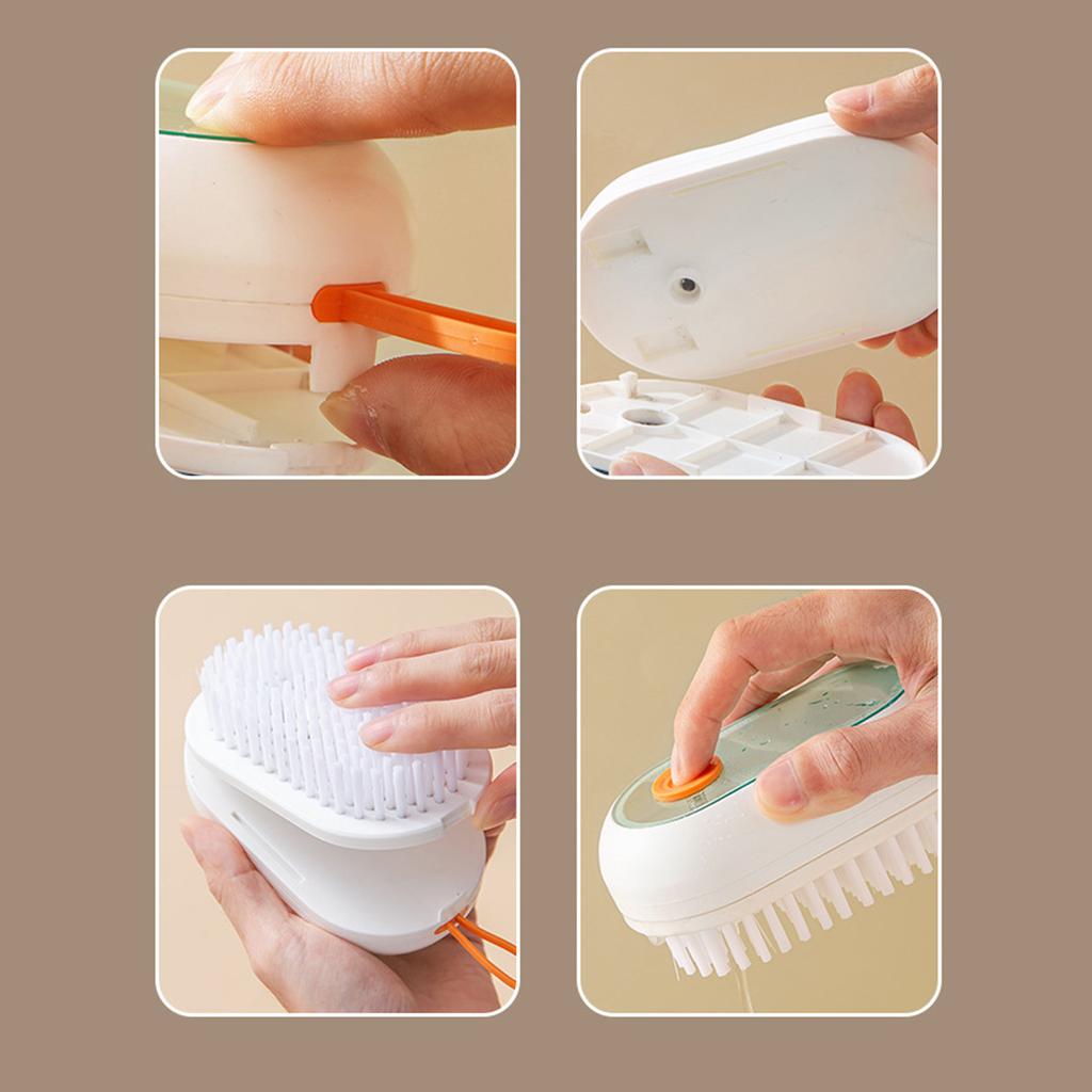 Soap Dispensing Scrub Brush Press Type Automatic Soap Dispensing Multifunction Shoes Cleaning Brush for Home Bathroom