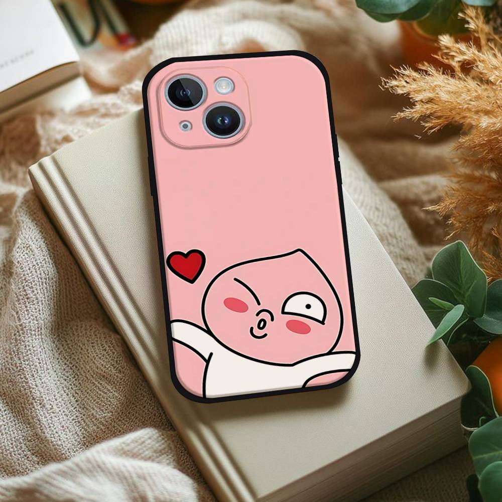 Cartoon K-kakao Cute Friends Phone Case For IPhone 1716 15 14 13 Pro Max 11 12 Mini X Xs XR Black Silicone Cover