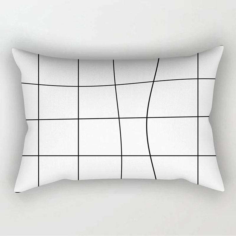 

30*50 см простые черно-белые декоративные наволочки с геометрическим рисунком, полиэстер, наволочка с пунктирной сеткой и геометрическим рисунком, чехол для подушки 30x50cm