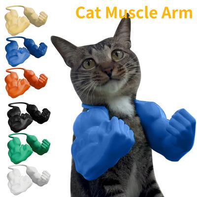 Cat Muscle Arm 3D Printed Neck Arm with Muscle Lightweight Pet Cosplay Costume Accessories for Halloween Birthday Party Supplies