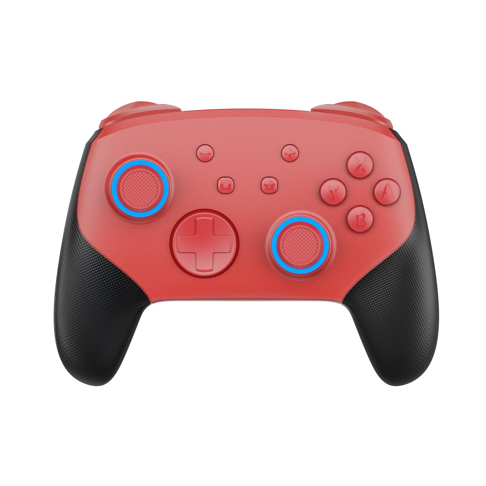 

Беспроводной контроллер LinYuvo Meteor Light для Switch/Lite/OLED с механическими кнопками, вибрацией, движением, турбо, металлическим джойстиком красный