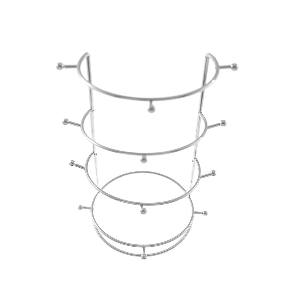 Stainless Steel Four Layer Crown Display Rack Crystal Hairband Support Holder Easy To Assemble Jewelry Storage Stand