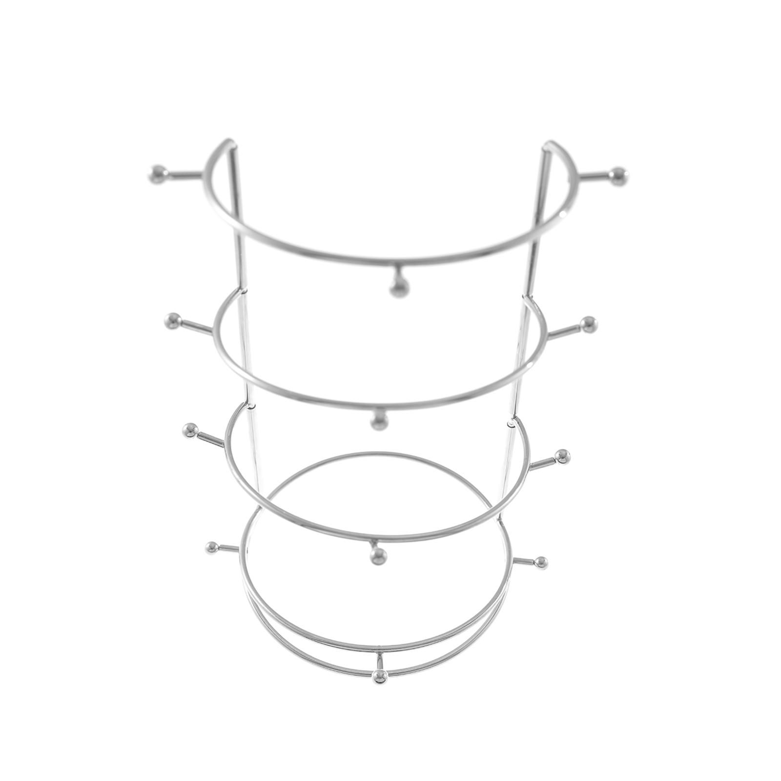

Стойка для демонстрации корон из нержавеющей стали, четырехъярусная, с кристаллами, держатель для повязок на голову, легко собирается, подставка для хранения ювелирных изделий